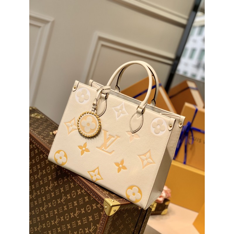 Louis Vuitton Fashion Onthego MM M45717 Cream/Saffron Bag